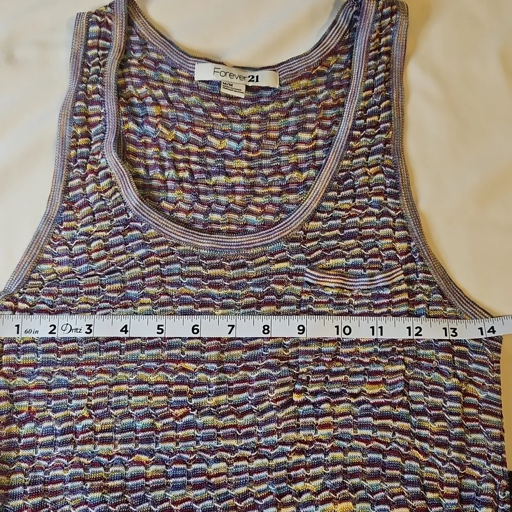 Y2K Knit Mini Dress/Cover-up  Medium Purple Blue Yellow Stretchy